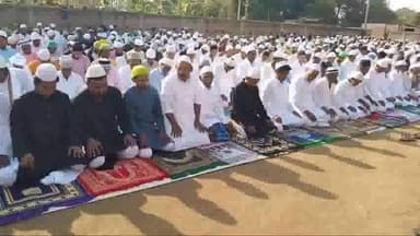 बेन: बेन ईदगाह में शांतिपूर्ण सौहार्द वातावरण में पढ़ा गया ईद का नमाज