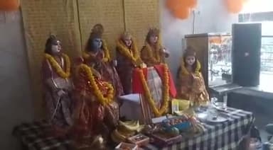 कानपुर: आजाद नगर स्थित आशा देवी मंदिर में भाजयुमो ने सुंदरकांड का पाठ कर सपा प्रत्याशी पर साधा निशाना