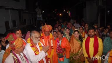 गुना नगर: नर्मदा मैया की 3500 किमी की परिक्रमा पूर्ण कर गुना मे आगमन पर नर्मदा शंकर भार्गव का जगह जगह किया गया स्वागत