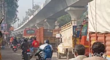 मोदीनगर: मुरादनगर दुहाई में कई किमी तक लगा भीषण जाम, मौके पर नहीं दिखे पुलिसकर्मी