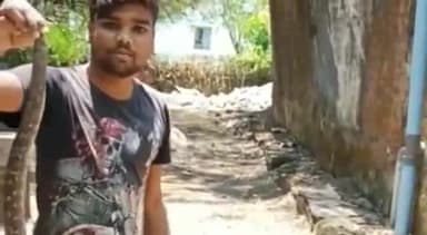 होशंगाबाद नगर: नर्मदा पुरम शहर के कमिश्नर कॉलोनी डीएसपी के घर निकला कॉमन सेंड बुआ नामक प्रजाति का सांप रेस्क्यू कर जंगल में छोड़ा