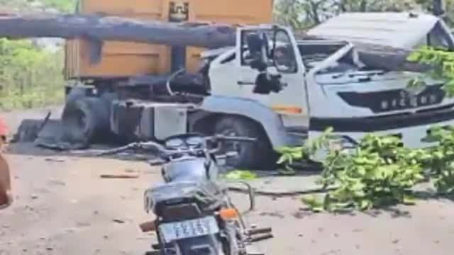 पसान: थाना पासन में कोयला लोड ट्रेलर पर गिरा पेड़, केबिन में फंसा रहा चालक