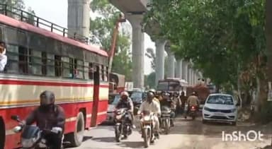मोदीनगर: मुरादनगर के मोरटा में लगा भीषण जाम, लोग परेशान