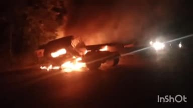 बस्तर: NH-30 कोषा सेंटर के पास 2 ट्रेलर वाहनों में जबरदस्त भिड़ंत में आग लगने से वाहन जलकर हुए राख, एक शव के अवशेष भी हुए बरामद