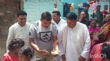 हुज़ूर: नेहरू नगर में मंदिर के शेड निर्माण और चबूतरे का पूर्व मंत्री पीसी शर्मा ने किया भूमिपूजन