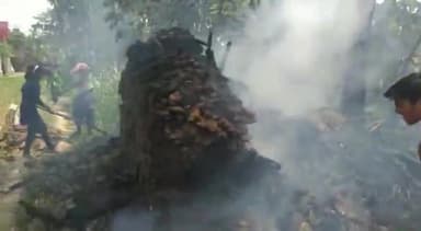 बिदुपुर: बाजितपुर सैदात पंचायत एक झोपड़ी में अचानक लगी आग मची अफरा-तफरी