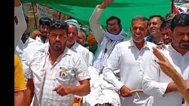 हिसार: शाहाबाद में लाठीचार्ज के विरोध में लघु सचिवालय में किसानों ने किया प्रदर्शन,  CM का फूंका पुतला