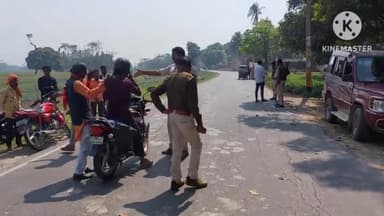 कुरसाकांटा: कुर्साकांटा पुलिस द्वारा फारबिसगंज मार्ग पर कमलदाहा के निकट लगाया वाहन जांच,छह का काटा चालान