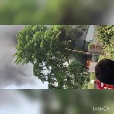 अचानक आग लगने से एक शक्कर का गोदाम और गैरेज में रखे दो चार चक्का वाहन जलकर हुए राख