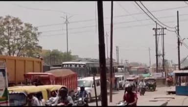 घाटमपुर: कानपुर-सागर हाईवे पर लगा भीषण जाम, कई घंटों से फंसे वाहन सवार