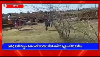 నిండ్ర: ఎలకటూరు పంచాయతీలో ఉపాధి పని కూలీలకు సకాలంలో కూలీ అందడం లేదని ఆవేదన వ్యక్తం చేసిన కూలీలు