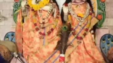 सिमरिया: राधा कृष्ण मंदिर पहुंचे खजुराहो सांसद वीडी शर्मा ने टेका माथा