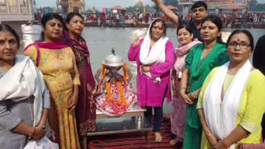 हरिद्वार: भाजपा महिला मोर्चा की राष्ट्रीय उपाध्यक्ष पूजा कपिल मिश्रा ने किया गंगा पूजन, महिला कार्यकर्ताओं ने किया स्वागत सम्मान