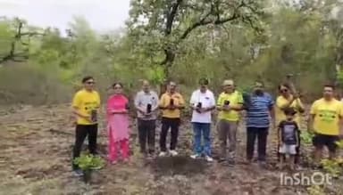 विक्रम विश्वविद्यालय की भूमिकी अध्ययन शाला में पर्यावरण प्रेमियों ने 51 फलदार पौधों का किया रोपण