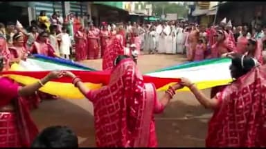 डग: डग कस्बे में जेन समाज के द्वारा चातुर्मास हेतु साध्वी मुक्ति प्रिया श्रीजी आदि ठाणा 8 का प्रवेश चतुर्विद संघ के साथ हुआ