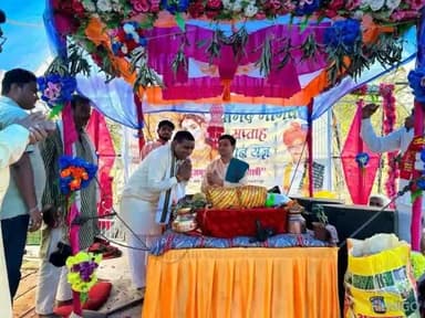 श्यावर माता मंदिर और ग्राम हथनोरा में आयोजित भागवत कथा में पहुंचे विधायक सुरेश राजे, ग्रामीणों से मिलकर सुनी समस्याएँ