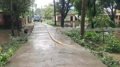 अमौर: प्रखंड मुख्यालय में भारी वर्षा से कई कार्यालयों के परिसर में जलजमाव