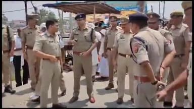 धनौरा: कावड़ यात्रा को लेकर हापुड़ एसपी व अमरोहा एसपी ने गजरौला के बृजघाट गंगा धाम का किया निरीक्षण