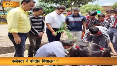 पन्ना: कलेक्टर ने केंद्रीय विद्यालय में बच्चों के साथ किया पौधारोपण, छात्र-छात्राओं से संवाद कर पढ़ाई व खेल के बारे में की चर्चा