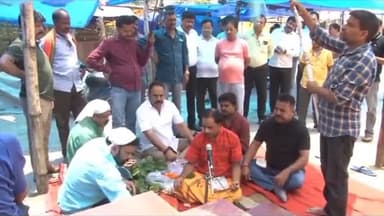 ओरमांझी: हरमू स्थित पंच मंदिर दुर्गा पूजा पंडाल का पूरे विधि विधान के साथ हुआ भूमि पूजन