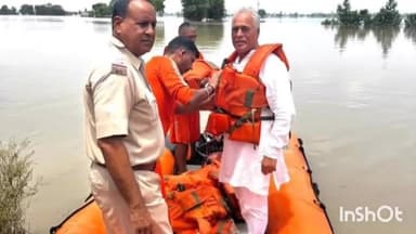 पलवल: पूर्व मंत्री कर्ण दलाल ने पलवल के बाढ़ से प्रभावित गांवों का किया दौरा, प्रशासन के कामकाज पर जताया असंतोष