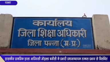 पन्ना: शासकीय प्राथमिक शाला आदिवासी मोहल्ला बनौली के प्रभारी प्रधानाध्यापक तत्काल प्रभाव से निलंबित, डीईओ ने की कार्रवाई