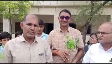 मेड़ता: राजकीय विद्यालय नंबर 1 में महात्मा गांधी शहरी नरेगा योजना के तहत लगाए गए 150 पौधे
