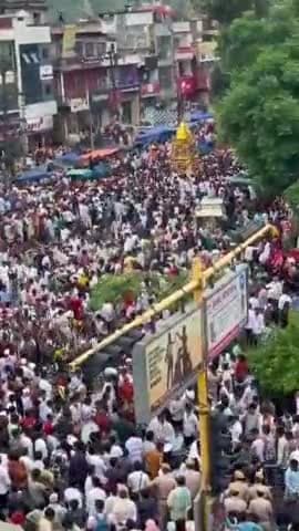 अलवर: रोड नंबर 2 स्थित मेव बोर्डिंग से मोहर्रम पर निकले ताजिए, जुलूस देखने अलवर शहर में जिलेभर से आई हजारों की भीड़