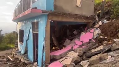 कोटगढ़: मैलन पंचायत में गिरा मकान, पूर्व विधायक राकेश सिंघा ने किया मौके का दौरा