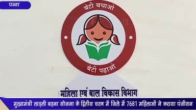 पन्ना: जिले में मुख्यमंत्री लाड़ली बहना योजना के द्वितीय चरण में अब तक 7681 महिलाओं ने कराया पंजीयन : जिला कार्यक्रम अधिकारी