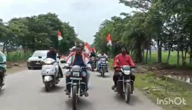 तोकापाल: छापर भानपुरी से करंजी तक भारतीय जनता युवा मोर्चा पार्टी ने निकाला मोटरसाइकिल से तिरंगा यात्रा