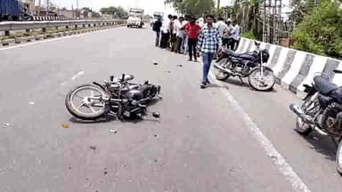 इसराना: रोहतक पानीपत नेशनल हाईवे पर इसराना के पास अज्ञात वाहन की चपेट में आने से बाइक सवार हुआ घायल