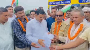 इसराना: सिवाह बाईपास के पास ग्रामीण चौकीदार संगठन हरियाणा के सदस्यों ने अपनी मांगों को लेकर इसराना के विधायक को सौंपा ज्ञापन