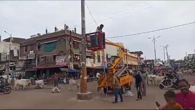 लटेरी: अपराध को रोकने के लिए पुलिस ने सिरोंज चौराहे पर लगवाए सीसीटीवी कैमरे