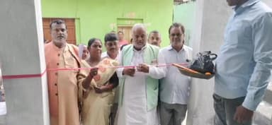 राजगीर: ग्रामीण विकास मंत्री श्रवण कुमार ने नाहु गांव में 6 लाख 68 हजार 375 रुपये की लागत से गणेश मड़ैया के शेड का किया उद्घाटन