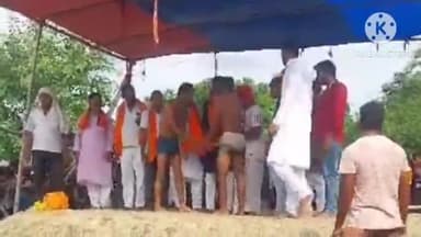 पहाड़पुर: प्रखंड के नौवाडीह पंचायत अंतर्गत सटहां कचहरी टोला में महाबीरी झंडा को लेकर दंगल का हुआ आयोजन