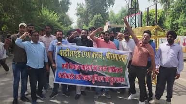 गंगानगर: श्रीगंगानगर के भगत सिंह चौक के पास किसानों के समर्थन में उतरे पेस्टिसाइड एग्रो क्लब