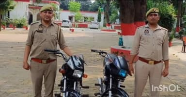 धामपुर: शेरकोट में पुलिस ने चेकिंग के दौरान 2 चोरी की बाइकों के साथ 2 अभियुक्तों को किया गिरफ्तार