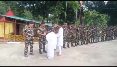 हरलाखी: गंगौर एसएसबी कैंप के जवानों को ब्राम्हकुमारी के सदस्यों ने बांधी राखी