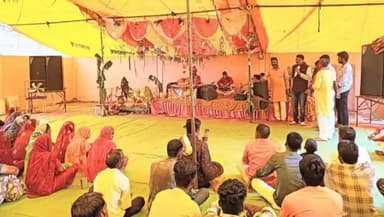 देवास नगर: ग्राम धारुखेड़ी में आयोजित श्रीमद् भागवत कथा में शामिल हुए विधायक मनोज चौधरी