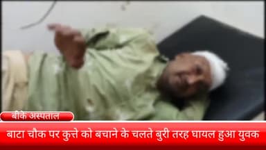 फरीदाबाद: बाटा चौक पर कुत्ते को बचाने के चलते दुर्घटना का शिकार हुआ बाइक सवार युवक बीके अस्पताल में कराया गया इलाज के लिए भर्ती