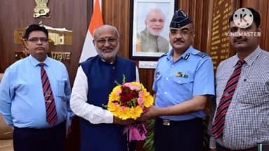 नामकुम: राज्यपाल से सैनिक स्कूल तिलैया के प्राचार्य ग्रुप कैप्टन ने की मुलाकात