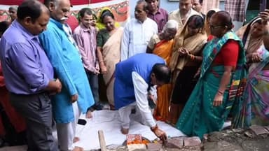 हुज़ूर: दक्षिण पश्चिम विधानसभा क्षेत्र के दुर्गा नगर में विधायक पीसी शर्मा ने मंदिर निर्माण का किया भूमि पूजन
