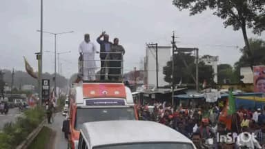 डौण्डी: भाजपा की परिवर्तन यात्रा पहुंची डोंडी, पुलिस ग्राउंड में बरसते पानी में हुई सभा