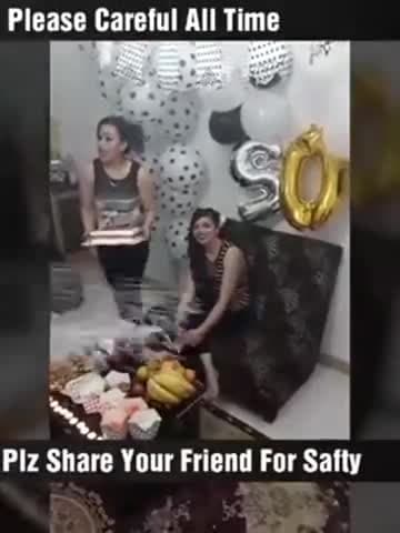 देखिए बर्थडे बनाते हुए कैसे हुए हादसे। स्नो स्प्रे का अपने नाम सुना होगा इसका इस्तेमाल करते ही कैसे आग लग जाती है सावधान