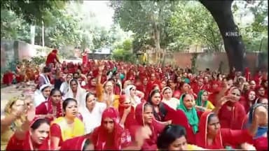 सोनीपत: विभिन्न मांगों को लेकर लघु सचिवालय परिसर में आशा वर्करों ने सरकार के खिलाफ दिया धरना, जताया रोष