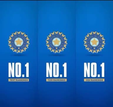 India has become number 1 in all formats of cricket.🔥💪
🔸T20 -  No-1✅
🔸ODI  -  No-1✅
🔸TEST  -No-1✅ congratulations