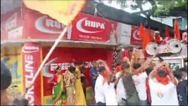 खगड़िया: आर्य समाज रोड पर 'शौर्य जागरण यात्रा' का हुआ समापन, 'जय श्री राम' के लगाए नारे