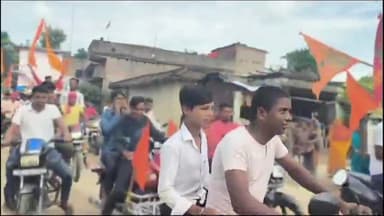 सिधाव: विश्व हिन्दू परिषद और बजरंग दल के नेतृत्व में इनरवा और मैनाटाड़ में निकाला गया शौर्य जागरण रथ यात्रा