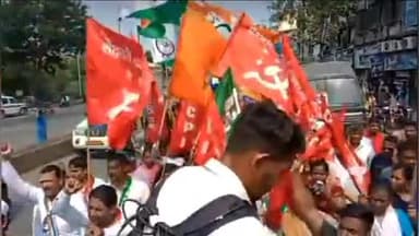 धारावी पुनर्विकासामध्ये स्थानिकांना विश्वासात घेतले जात नाही धारावीकरांचा आदानी समूह विरोधात मोर्चा